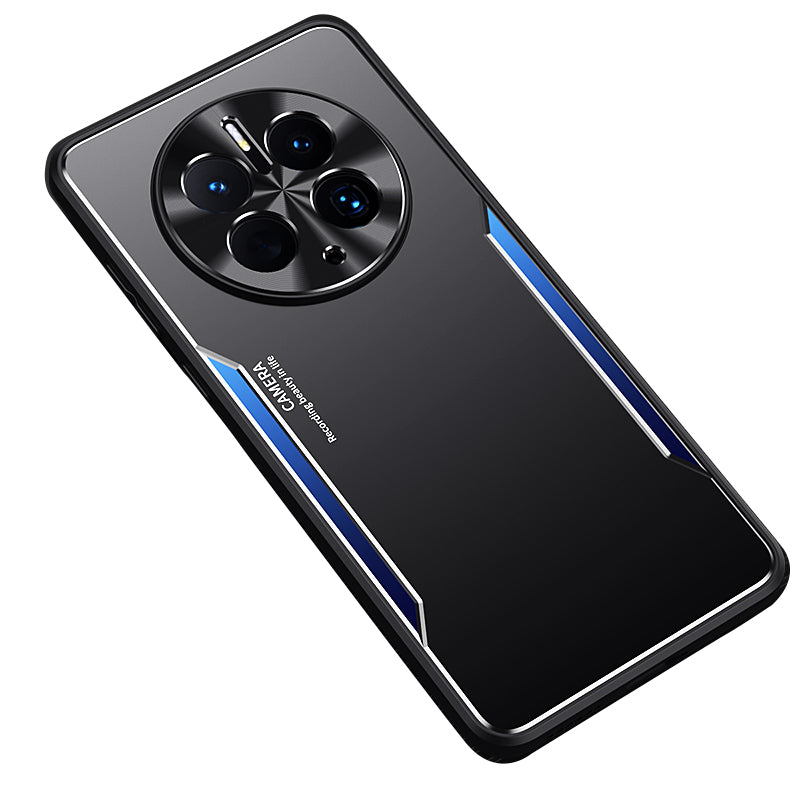 Uniqkart for Huawei Mate 50 Pro 4G Aluminium Alloy+TPU Cover Shockproof Mobile Phone Case - Blue