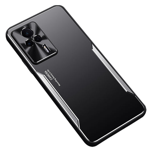 Uniqkart for Xiaomi Redmi K60E 5G Anti-Scratch Back Case Aluminium Alloy+TPU Cell Phone Cover - Silver