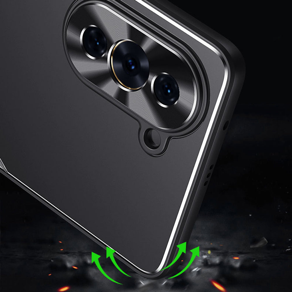 Uniqkart for Huawei nova 10 Pro 4G Aluminium Alloy+TPU Phone Cover Drop-proof Back Case - Gold