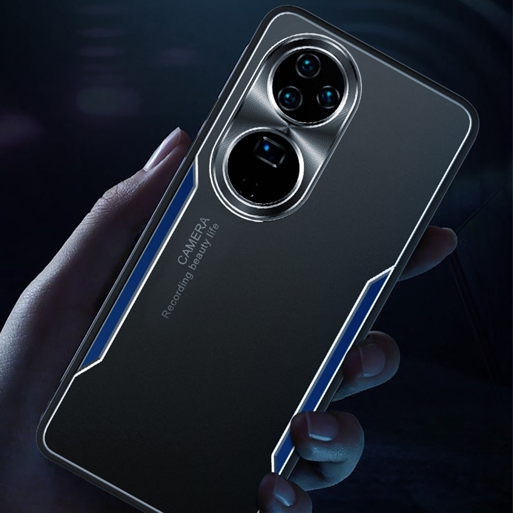 Shockproof Phone Case for Huawei P50 Pro 4G Aluminium Alloy+TPU Back Cover - Blue