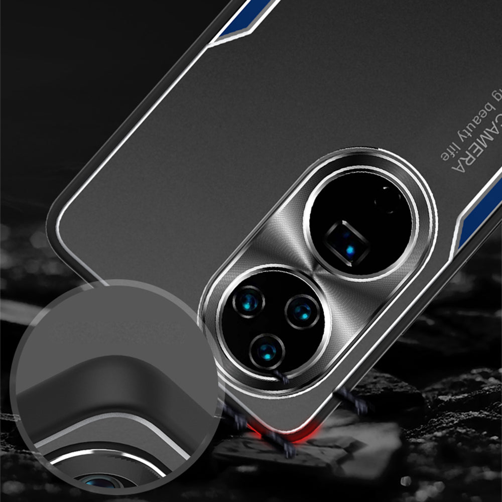 Shockproof Phone Case for Huawei P50 Pro 4G Aluminium Alloy+TPU Back Cover - Blue