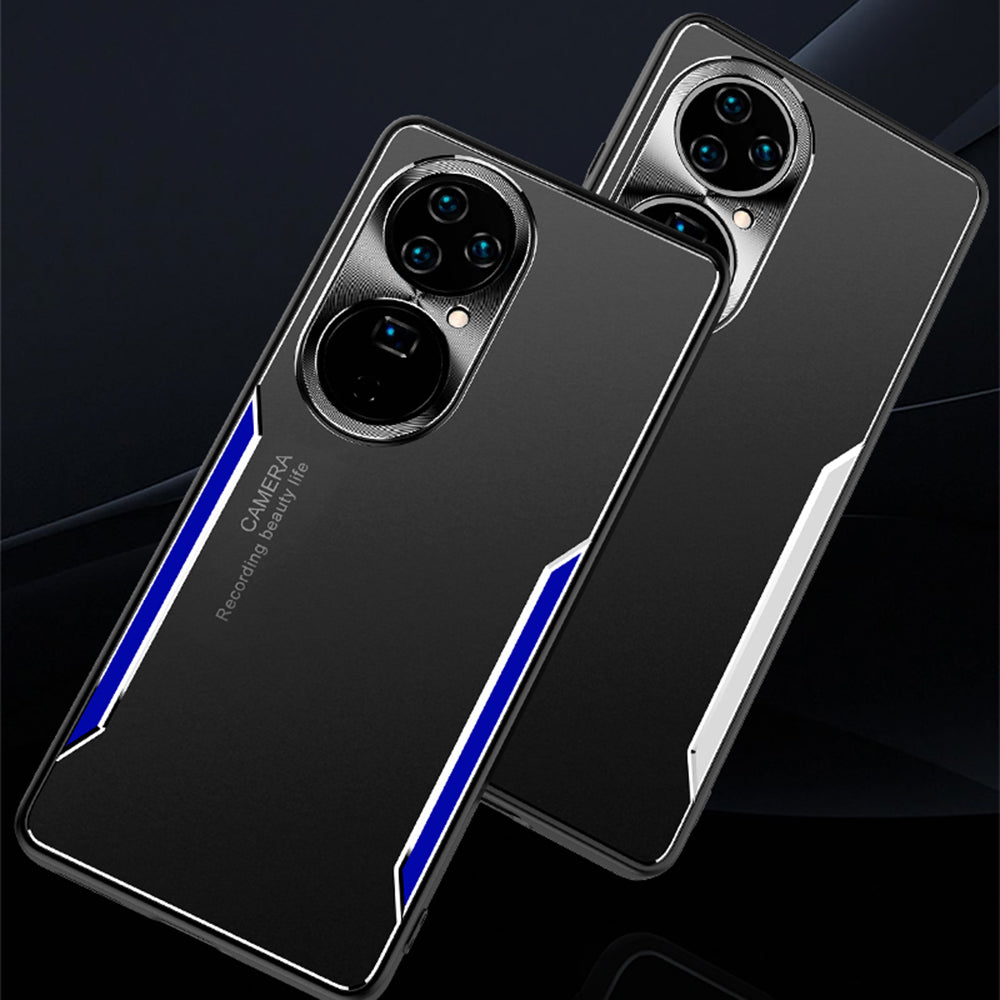 Shockproof Phone Case for Huawei P50 Pro 4G Aluminium Alloy+TPU Back Cover - Blue