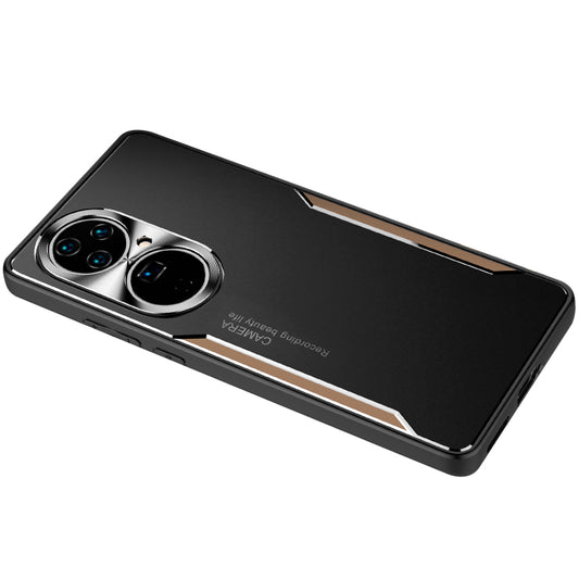 Shockproof Phone Case for Huawei P50 Pro 4G Aluminium Alloy+TPU Back Cover - Gold
