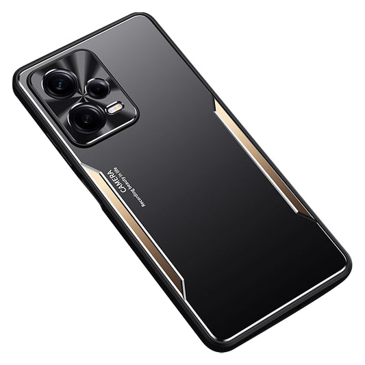 Uniqkart for Xiaomi Redmi Note 12 Pro+ 5G Drop-proof Case Aluminium Alloy+TPU Phone Cover - Gold