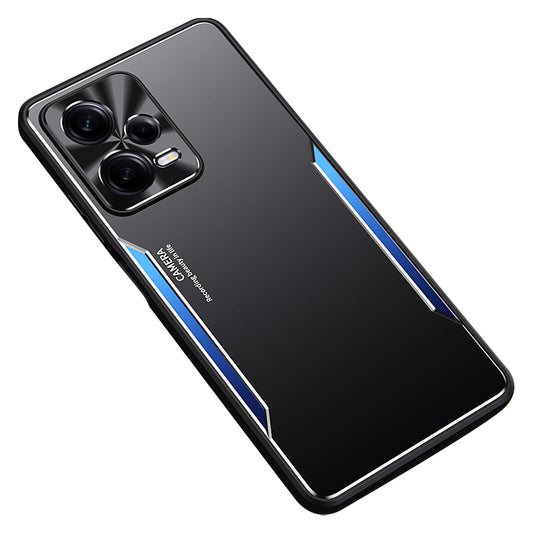 Uniqkart for Xiaomi Redmi Note 12 Pro+ 5G Drop-proof Case Aluminium Alloy+TPU Phone Cover - Blue
