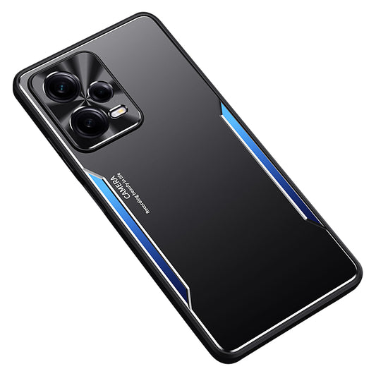 Uniqkart for Xiaomi Redmi Note 12 Pro 5G Aluminium Alloy + TPU Back Cover Anti-drop Mobile Case - Blue