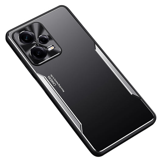 Uniqkart for Xiaomi Redmi Note 12 Pro 5G Aluminium Alloy + TPU Back Cover Anti-drop Mobile Case - Silver