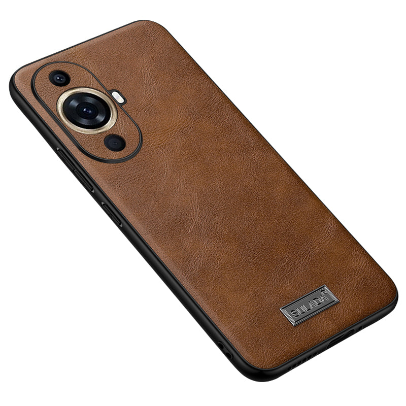 Uniqkart For Huawei nova 11 Pro / nova 11 Ultra PU Leather Coated TPU+PC Anti-fall Phone Case Scratch-resistant Cover - Brown