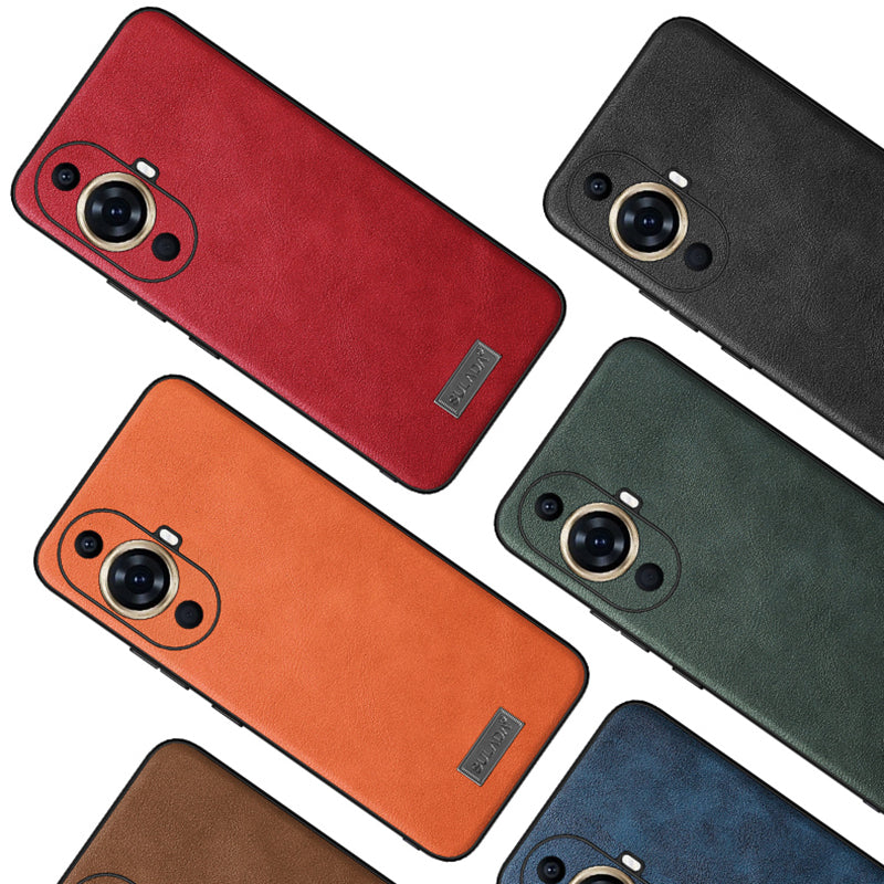 Uniqkart For Huawei nova 11 Pro / nova 11 Ultra PU Leather Coated TPU+PC Anti-fall Phone Case Scratch-resistant Cover - Brown