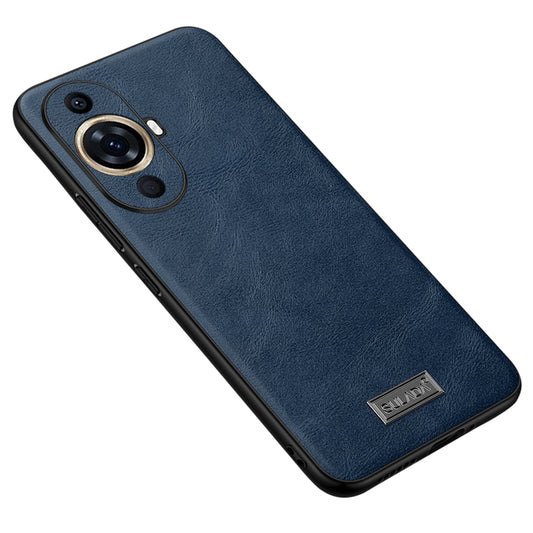 Uniqkart For Huawei nova 11 Pro / nova 11 Ultra PU Leather Coated TPU+PC Anti-fall Phone Case Scratch-resistant Cover - Blue