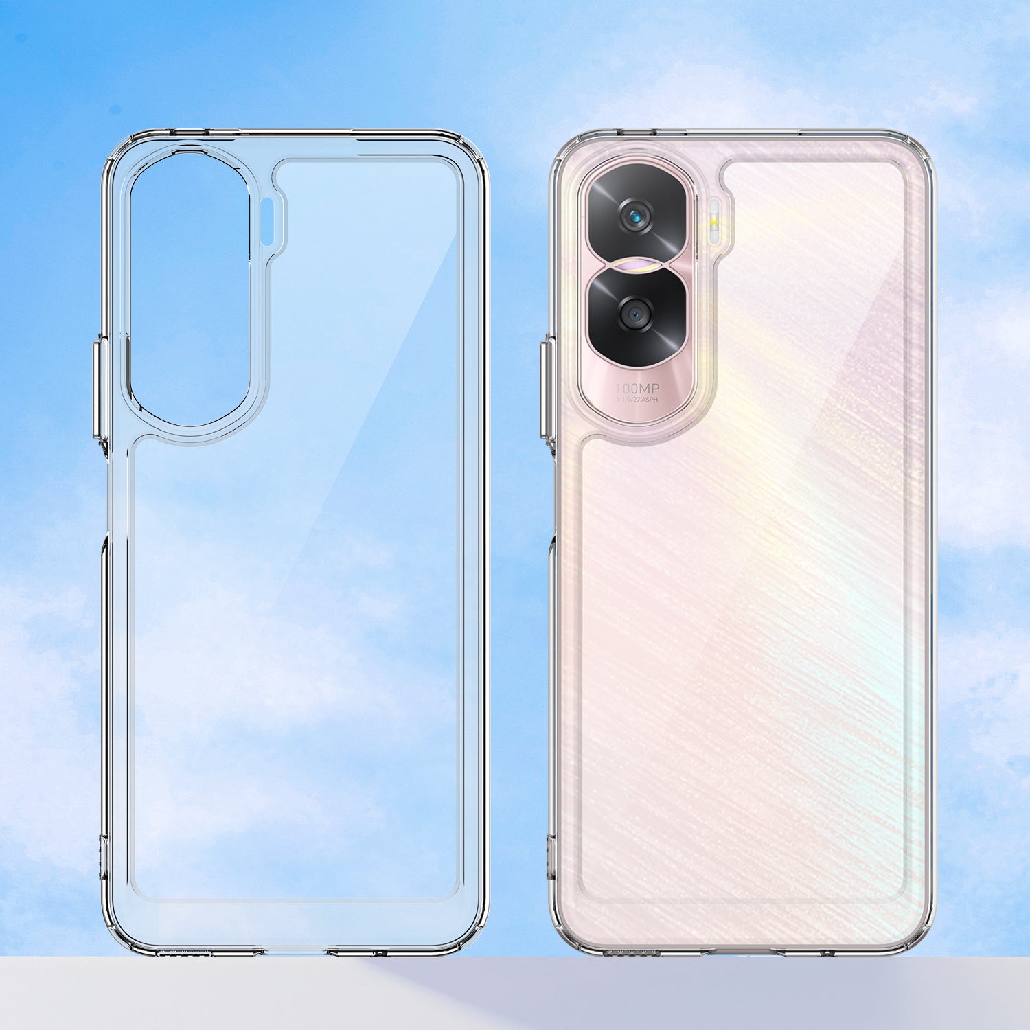 Uniqkart for Honor 90 Lite 5G / X50i TPU+Acrylic Mobile Phone Back Cover Clear Protective Shockproof Case - Transparent