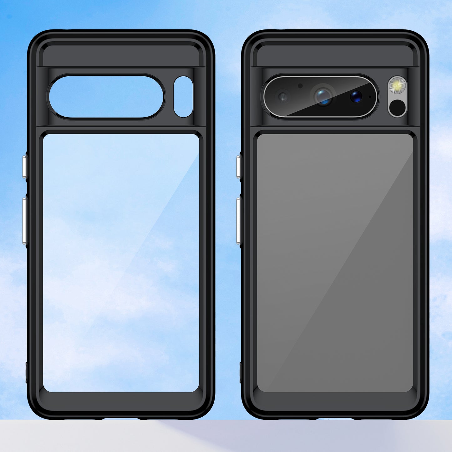 Uniqkart for Google Pixel 8 Pro TPU+Acrylic Phone Case Drop-proof Phone Cover - Black
