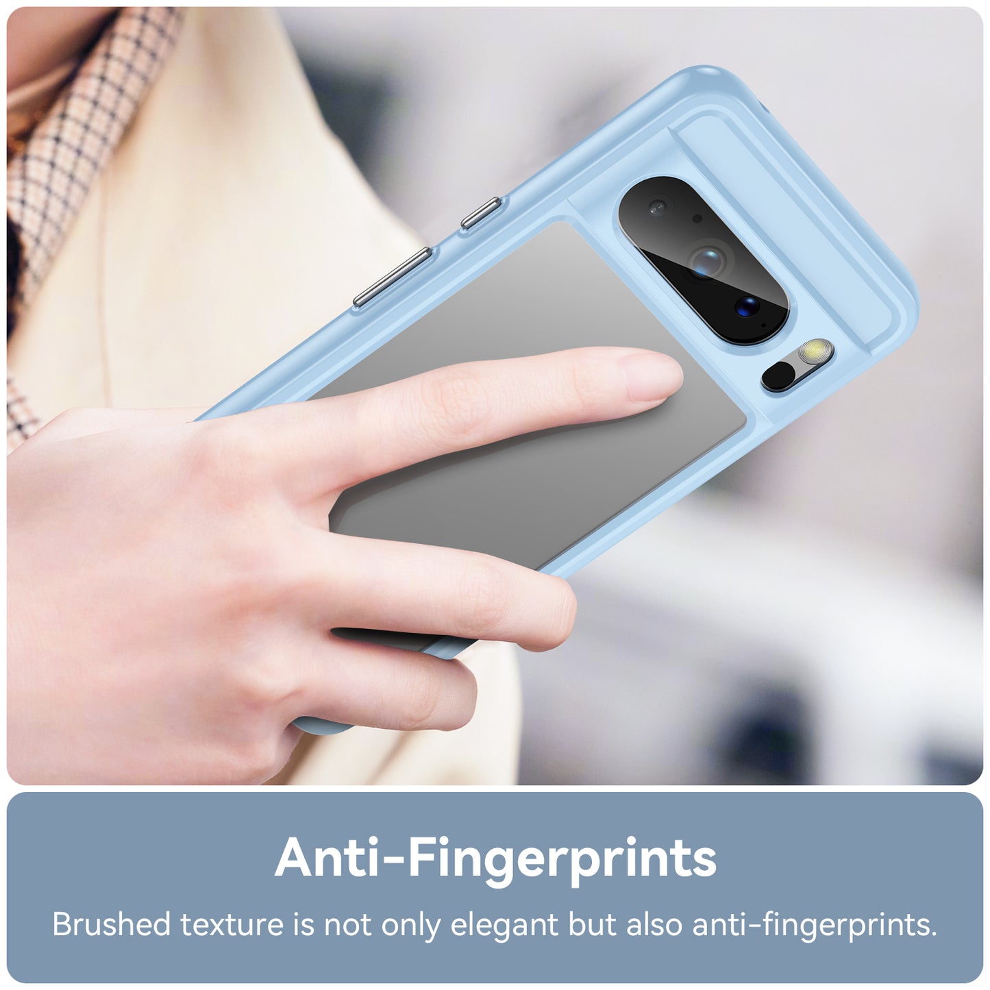Uniqkart for Google Pixel 8 Pro TPU+Acrylic Phone Case Drop-proof Phone Cover - Blue