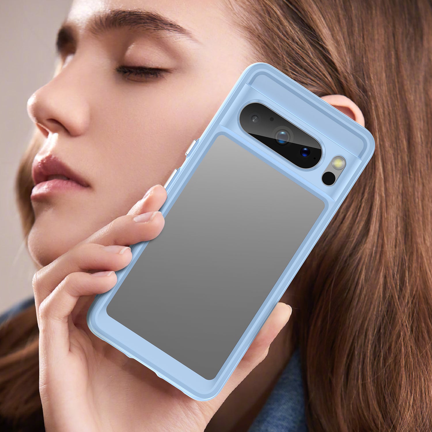 Uniqkart for Google Pixel 8 Pro TPU+Acrylic Phone Case Drop-proof Phone Cover - Blue