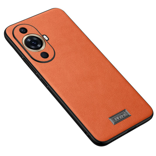 Uniqkart Phone Cover for Huawei nova 11 PU Leather Coated TPU+PC Drop Resistant Case - Orange