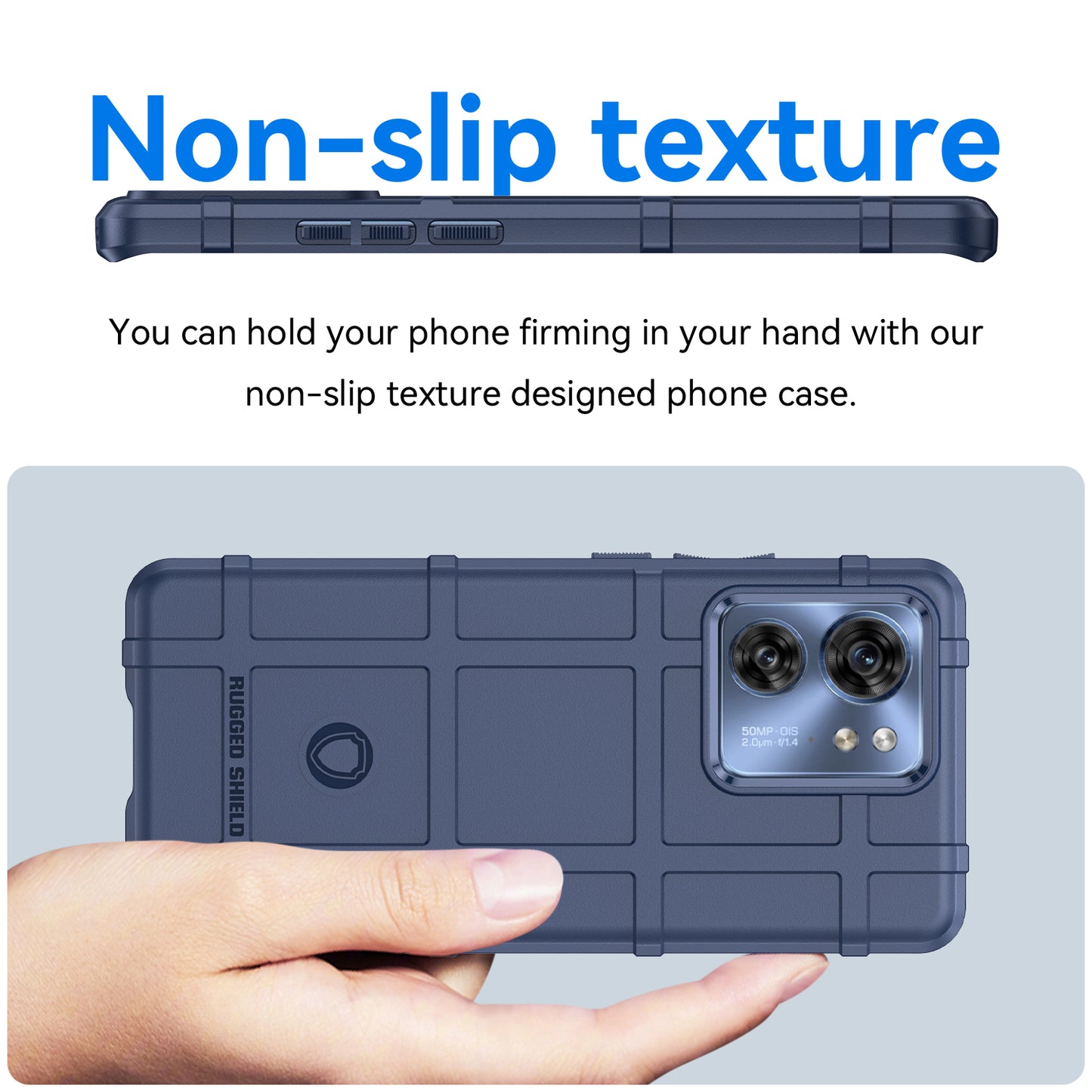 Uniqkart for Motorola Edge 40 5G Square Grid Texture Shockproof TPU Phone Case Back Cover - Blue