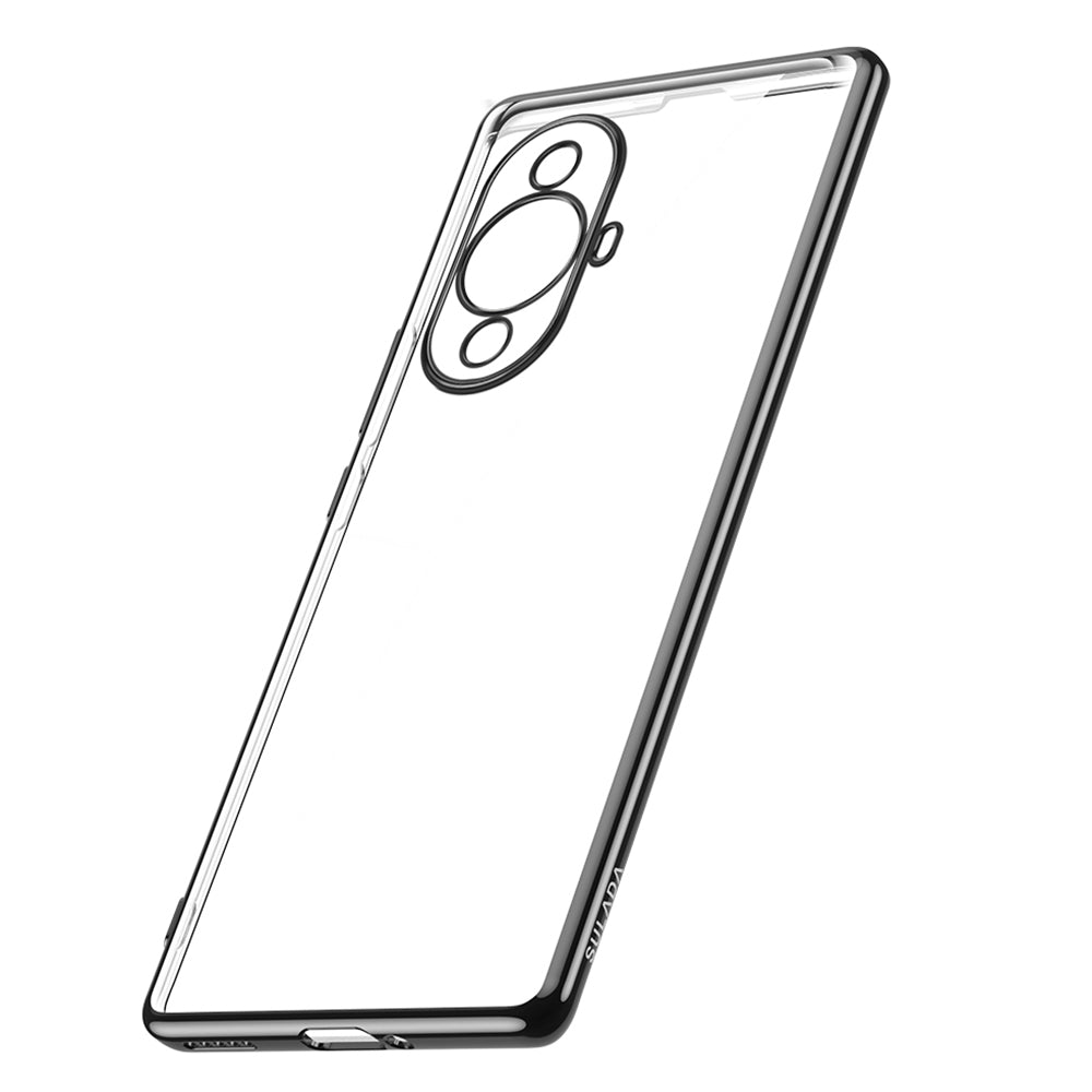 Uniqkart For Huawei nova 11 Pro / nova 11 Ultra Electroplating Straight Edge Clear Phone Case TPU Anti-scratch Cover - Green