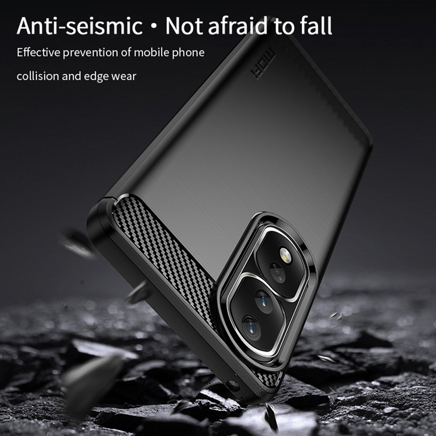 Uniqkart TPU Series-1 for Honor 90 Pro TPU Phone Case Carbon Fiber Brushed Phone Cover - Blue