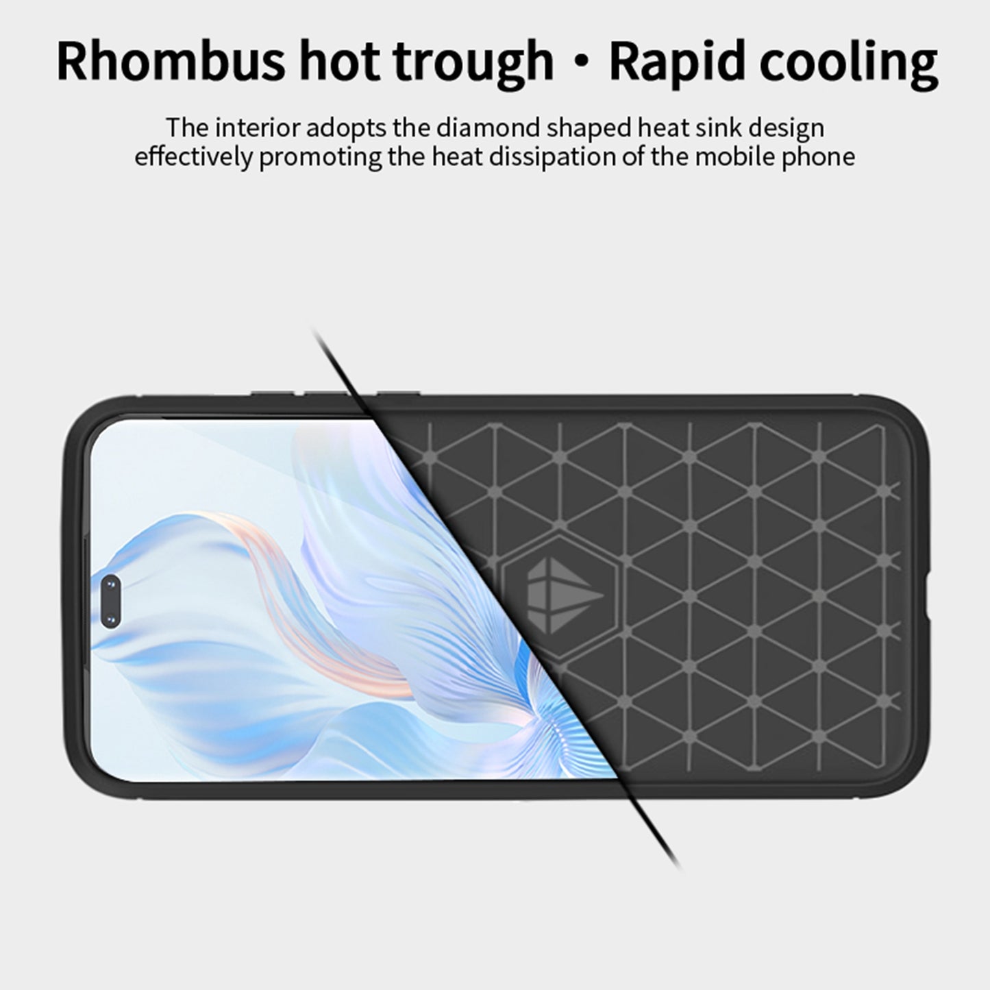 Uniqkart TPU Series-1 for Honor 90 Pro TPU Phone Case Carbon Fiber Brushed Phone Cover - Blue