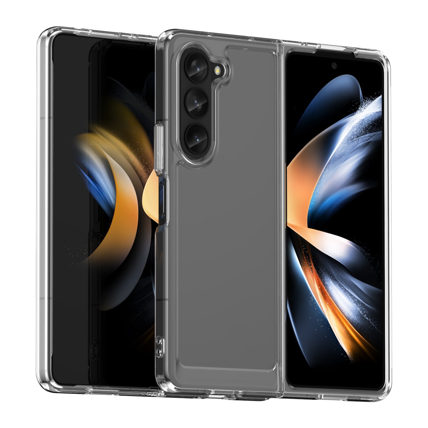 Uniqkart for Samsung Galaxy Z Fold5 5G Mobile Phone Back Cover TPU+Acrylic Clear Protective Shockproof Case - Transparent