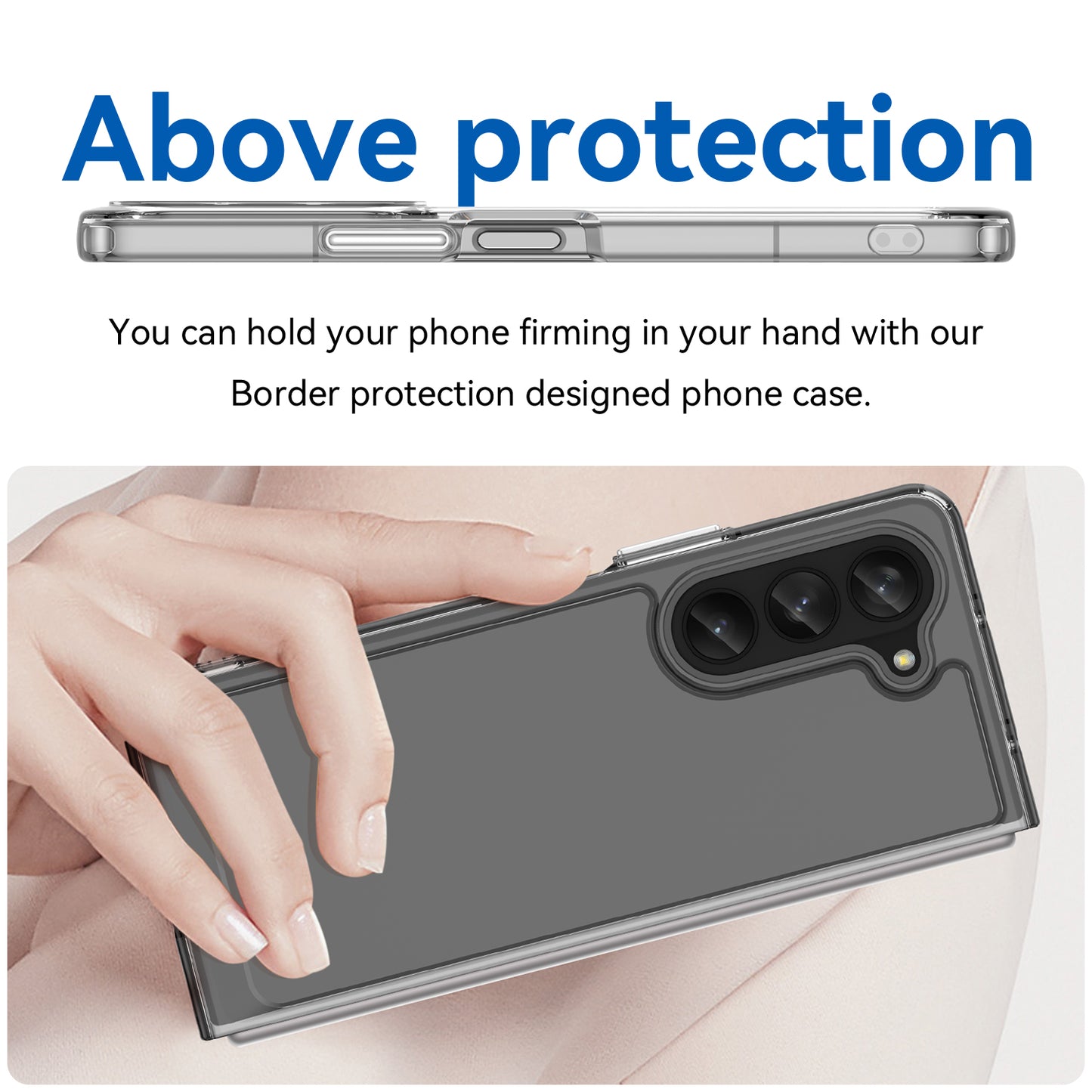 Uniqkart for Samsung Galaxy Z Fold5 5G Mobile Phone Back Cover TPU+Acrylic Clear Protective Shockproof Case - Transparent
