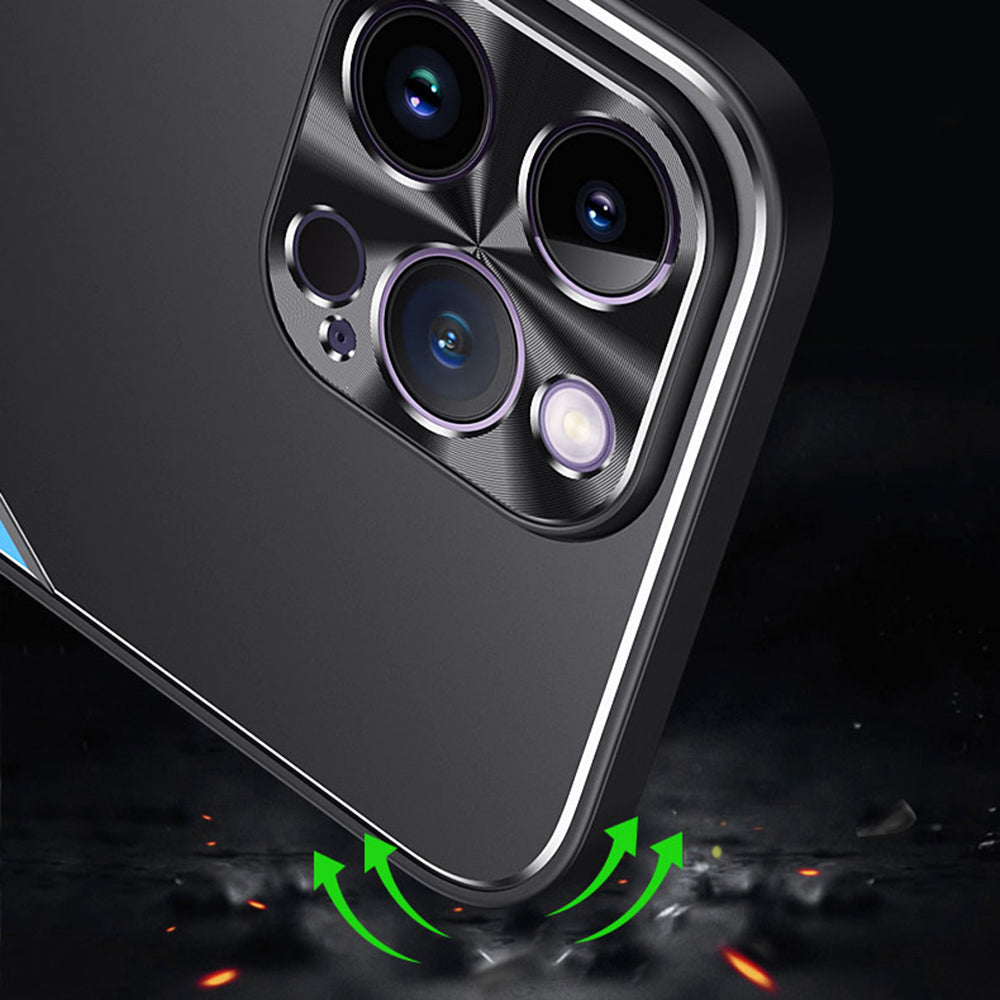 TPU+Aluminium Alloy Phone Case for iPhone 14 Pro Anti-drop Kickstand Back Cover - Silver
