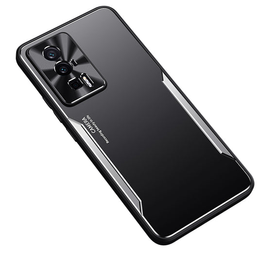 Uniqkart for Xiaomi Redmi K60 5G / K60 Pro 5G / Poco F5 Pro 5G Aluminium Alloy+TPU Phone Case Anti-fall Shell - Silver