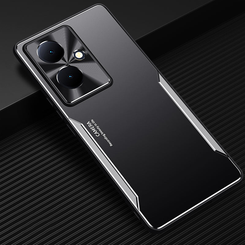 Uniqkart for vivo Y78+ 5G Aluminium Alloy+TPU Phone Case Mobile Phone Shockproof Shell - Silver