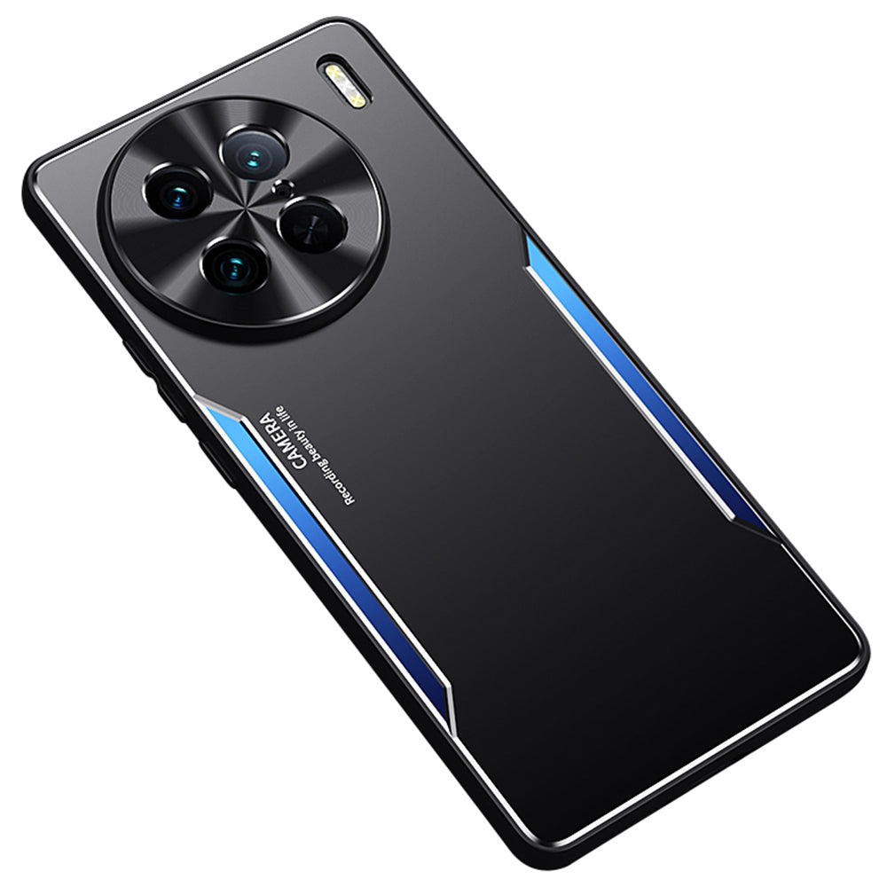 Phone Case for vivo X90 Pro 5G Aluminium Alloy+TPU Mobile Phone Shockproof Shell - Blue