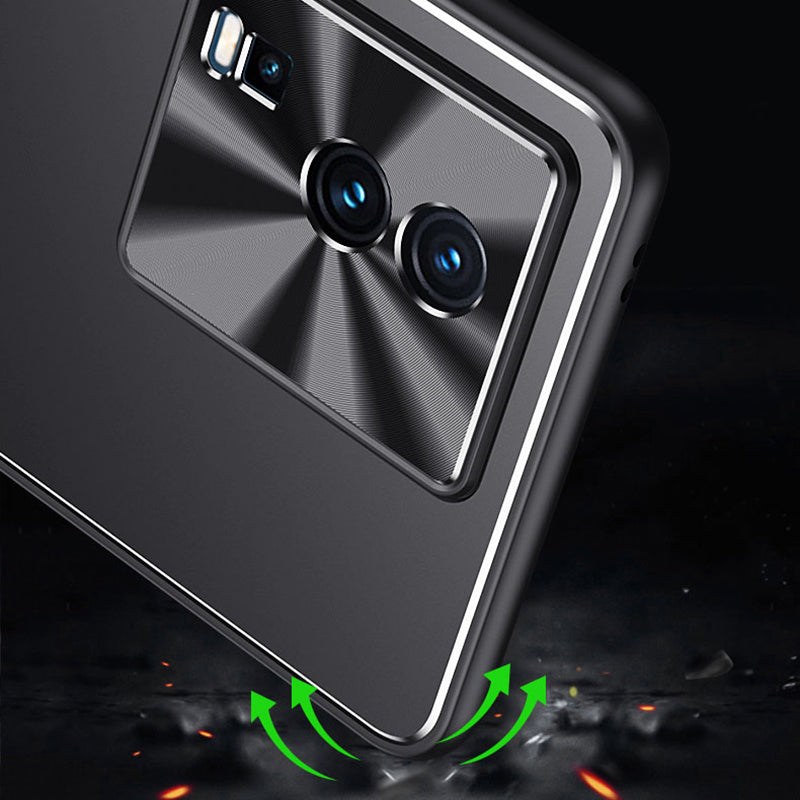 Uniqkart for vivo iQOO Neo7 5G Kickstand Phone Cover TPU + Aluminum Alloy Anti-Fingerprint Phone Case - Red