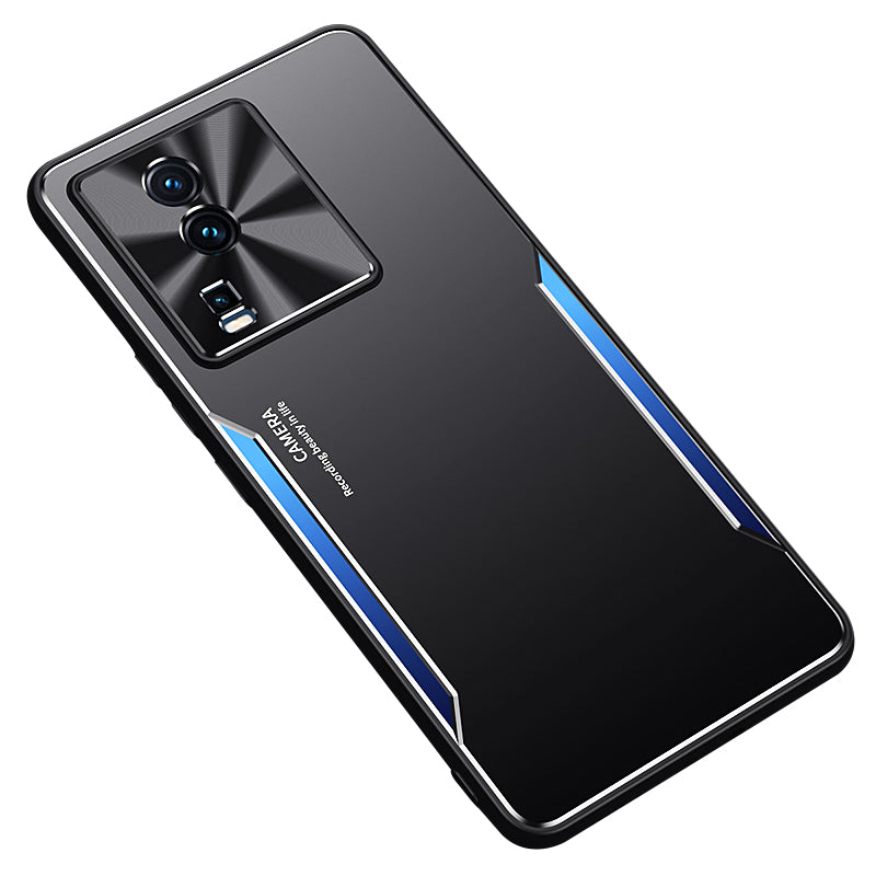 Uniqkart for vivo iQOO Neo7 5G Slim Phone Case Aluminum Alloy + TPU Case Shockproof Anti-Scratch Phone Cover - Blue
