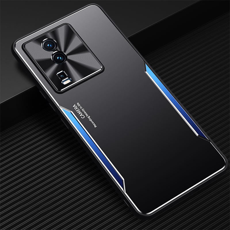 Uniqkart for vivo iQOO Neo7 5G Slim Phone Case Aluminum Alloy + TPU Case Shockproof Anti-Scratch Phone Cover - Blue
