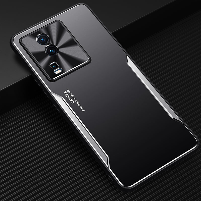 Uniqkart for vivo iQOO Neo7 5G Slim Phone Case Aluminum Alloy + TPU Case Shockproof Anti-Scratch Phone Cover - Silver