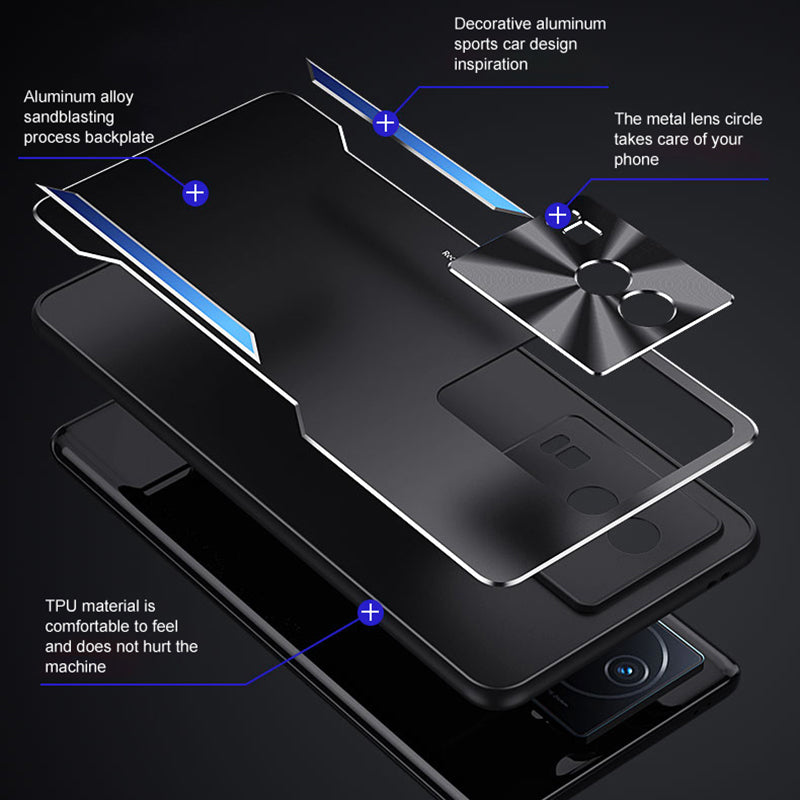 Uniqkart for vivo iQOO Neo7 5G Slim Phone Case Aluminum Alloy + TPU Case Shockproof Anti-Scratch Phone Cover - Gold