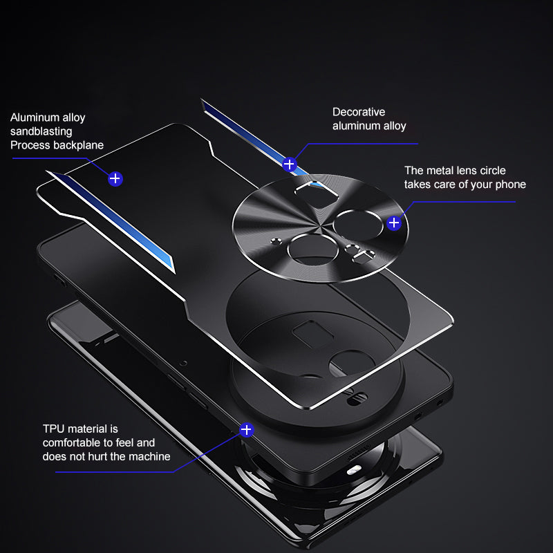 Shockproof Case for Oppo Find X6 Aluminum Alloy + TPU Slim Phone Case Anti-Drop Phone Cover - Gold