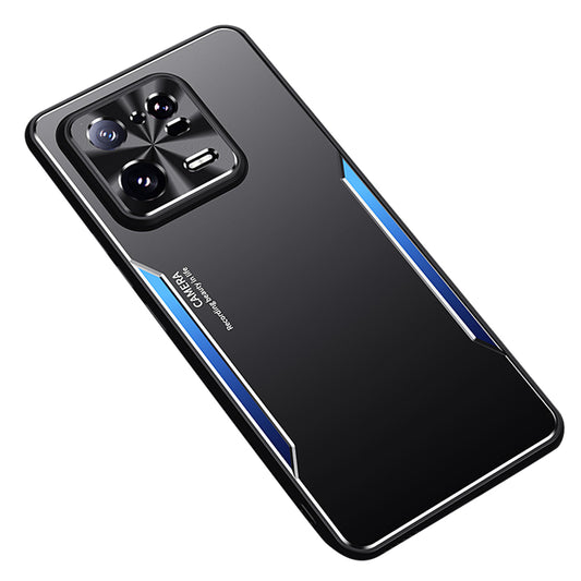 Uniqkart for Xiaomi 13 Pro 5G Dustproof Phone Case Raised Edge Aluminum Alloy + TPU Cover - Blue