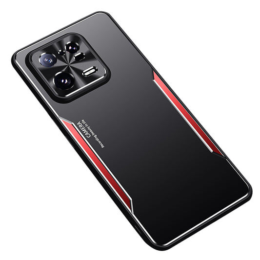 Uniqkart for Xiaomi 13 Pro 5G Dustproof Phone Case Raised Edge Aluminum Alloy + TPU Cover - Red