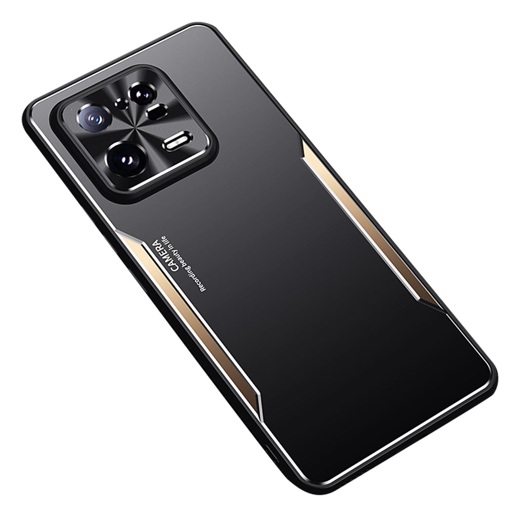 Uniqkart for Xiaomi 13 Pro 5G Dustproof Phone Case Raised Edge Aluminum Alloy + TPU Cover - Gold