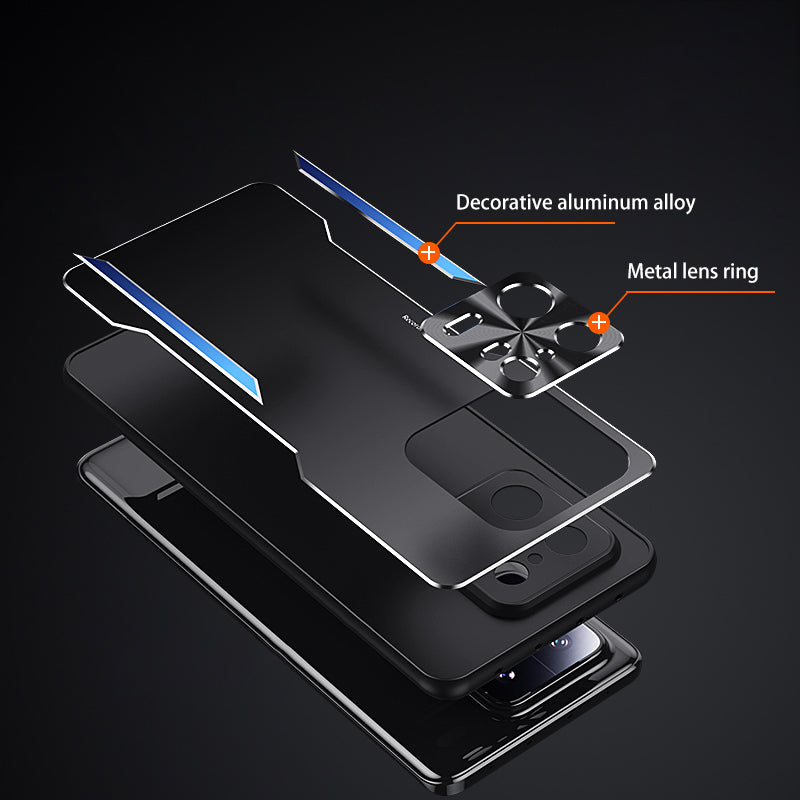 Uniqkart for Xiaomi 13 Pro 5G Dustproof Phone Case Raised Edge Aluminum Alloy + TPU Cover - Gold