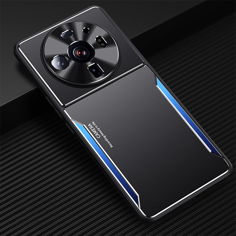 Uniqkart for Xiaomi 12S Ultra 5G Shockproof TPU + Aluminum Alloy Phone Case Scratch-resistant Phone Cover - Blue