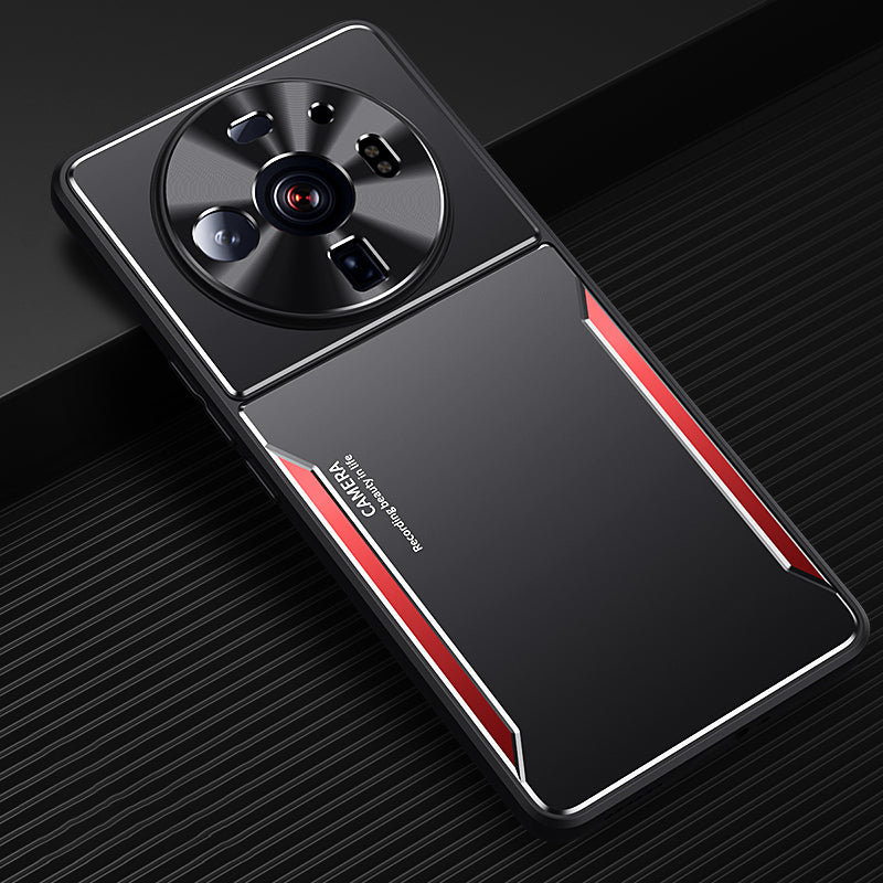 Uniqkart for Xiaomi 12S Ultra 5G Shockproof TPU + Aluminum Alloy Phone Case Scratch-resistant Phone Cover - Red