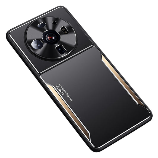 Uniqkart for Xiaomi 12S Ultra 5G Shockproof TPU + Aluminum Alloy Phone Case Scratch-resistant Phone Cover - Gold