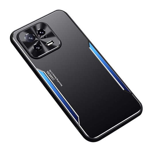 Anti-rust Aluminum Alloy TPU Phone Case for Xiaomi 13 Drop Protection Cell Phone Cover - Blue