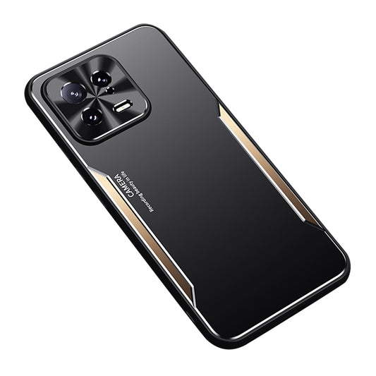 Anti-rust Aluminum Alloy TPU Phone Case for Xiaomi 13 Drop Protection Cell Phone Cover - Gold