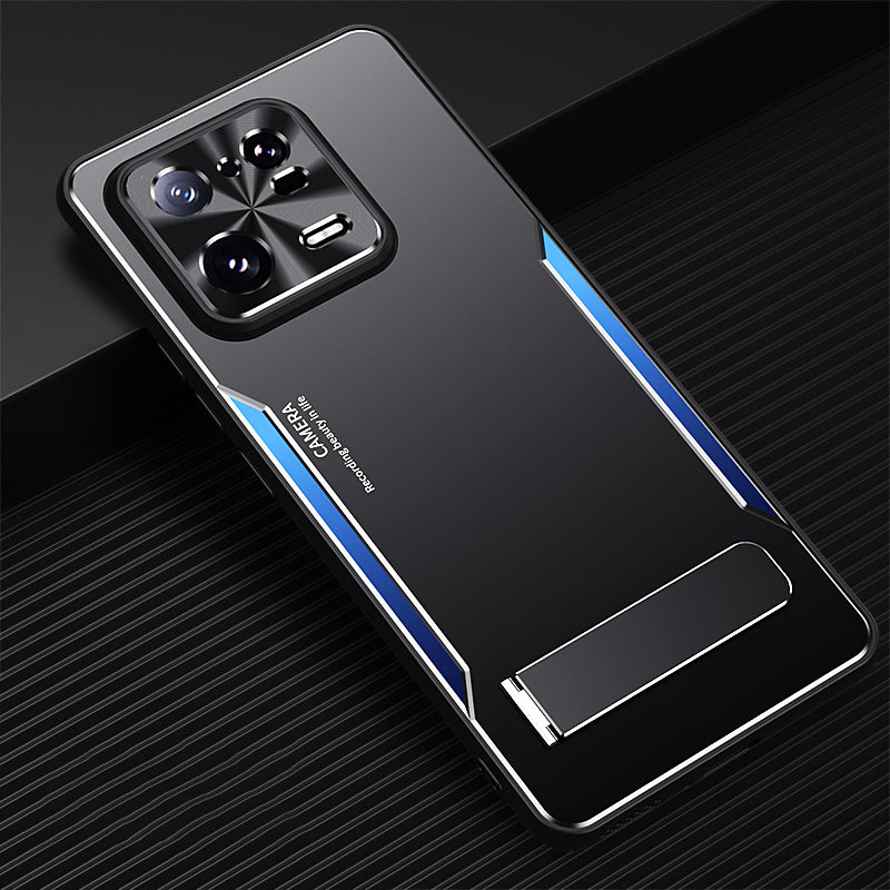 TPU+Aluminium Alloy Phone Case for Xiaomi 13 Pro 5G , Kickstand Anti-Scratch Phone Cover - Blue