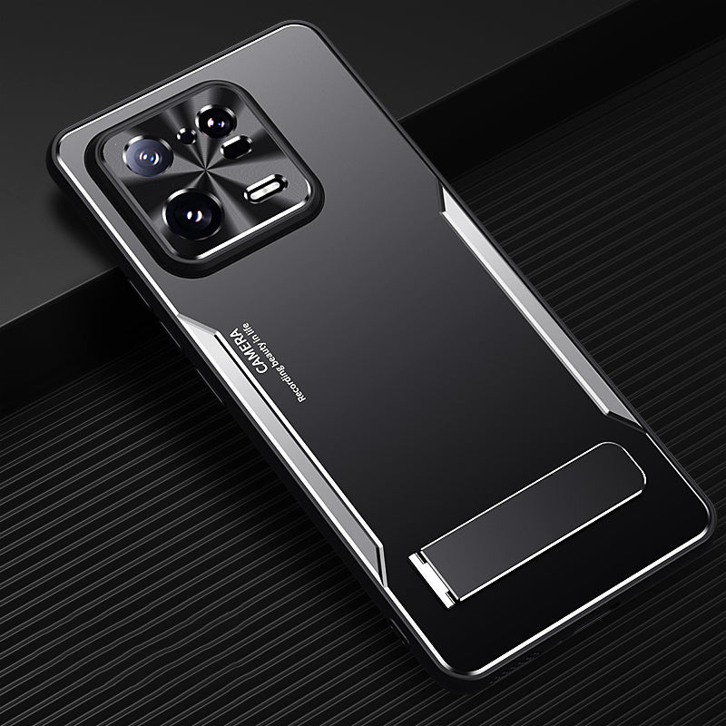 TPU+Aluminium Alloy Phone Case for Xiaomi 13 Pro 5G , Kickstand Anti-Scratch Phone Cover - Silver