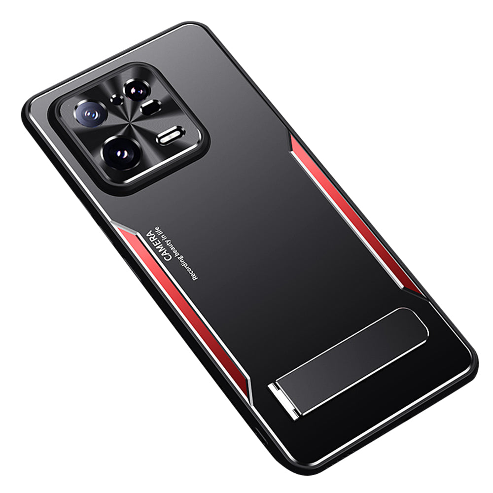 TPU+Aluminium Alloy Phone Case for Xiaomi 13 Pro 5G , Kickstand Anti-Scratch Phone Cover - Red