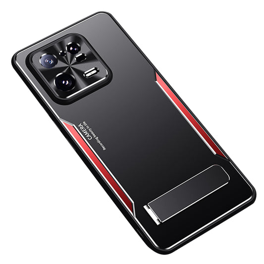 TPU+Aluminium Alloy Phone Case for Xiaomi 13 Pro 5G , Kickstand Anti-Scratch Phone Cover - Red