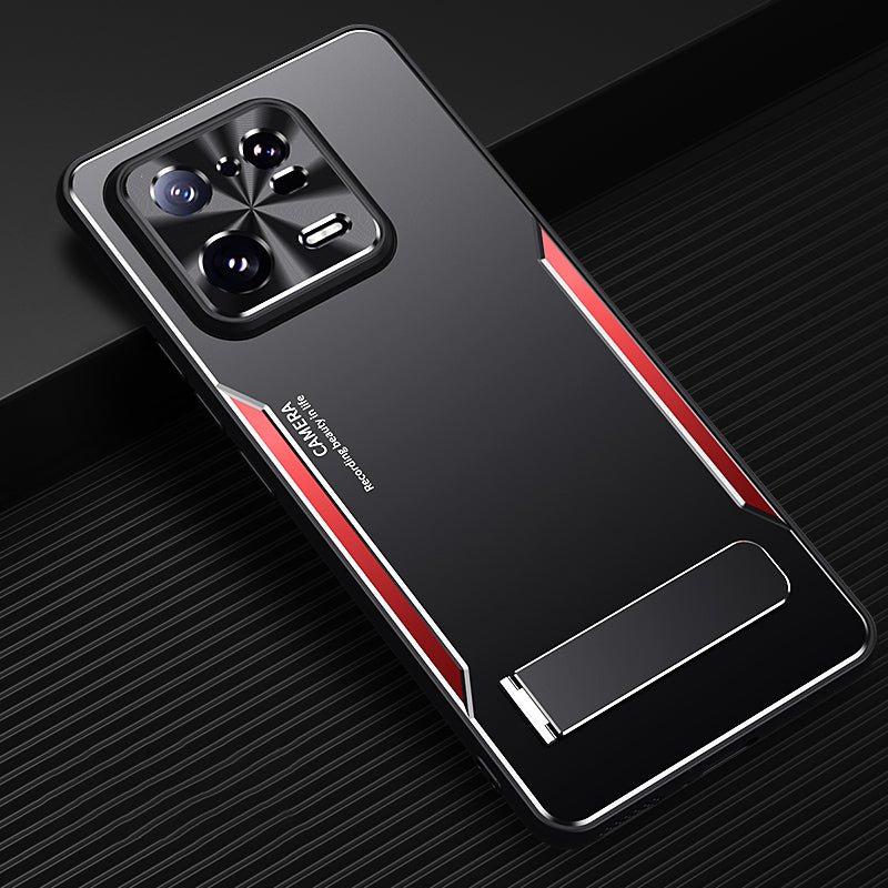 TPU+Aluminium Alloy Phone Case for Xiaomi 13 Pro 5G , Kickstand Anti-Scratch Phone Cover - Red