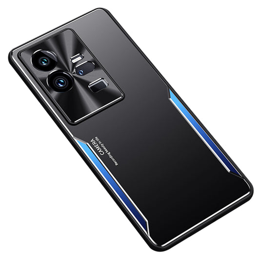 Uniqkart for vivo iQOO 11 Pro 5G Soft TPU + Hard Aluminium Alloy Anti-fall Cover Shockproof Phone Case - Blue